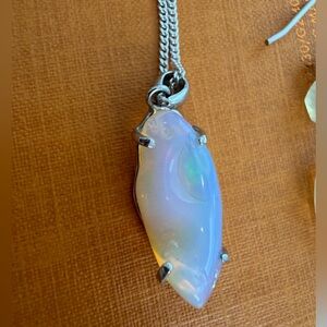 Natural Opal Necklace and Earring Set in 925 silver